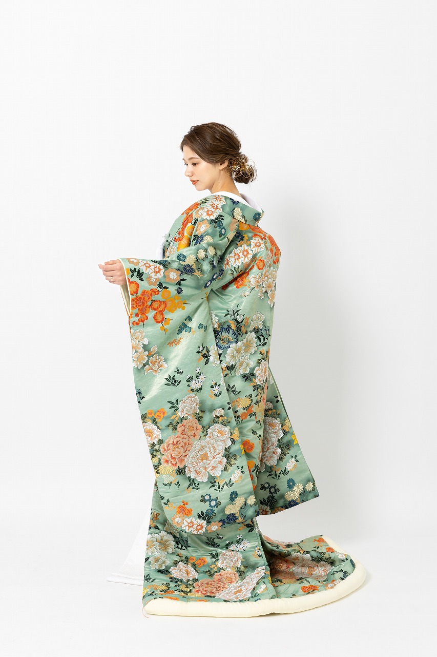 名古屋,フォトウェディング,和装,和装ウェディング,前撮り,緑,色打掛
