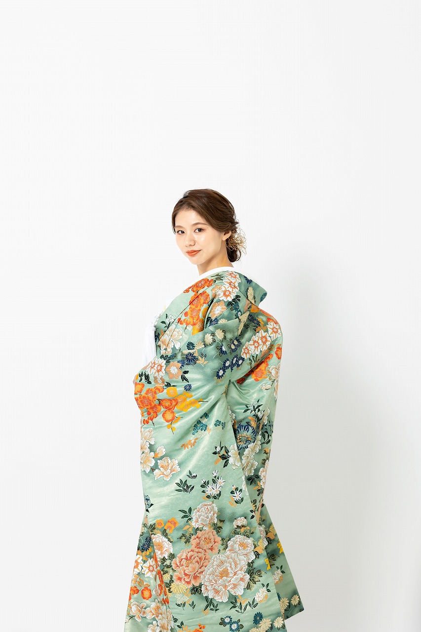 名古屋,フォトウェディング,和装,和装ウェディング,前撮り,緑,色打掛