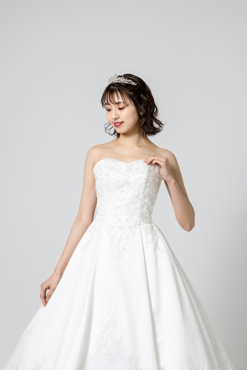 名古屋フォトウェディング,ウェディングドレス,Aライン,レース