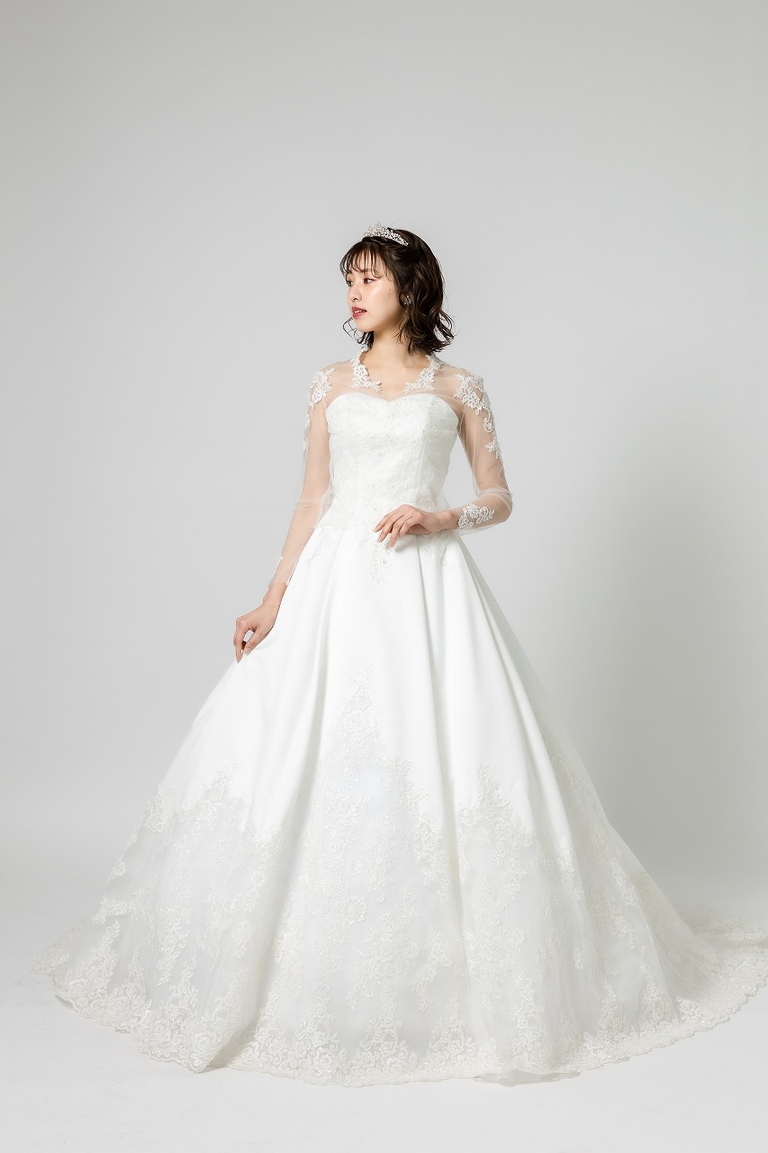 名古屋フォトウェディング,ウェディングドレス,Aライン,レース