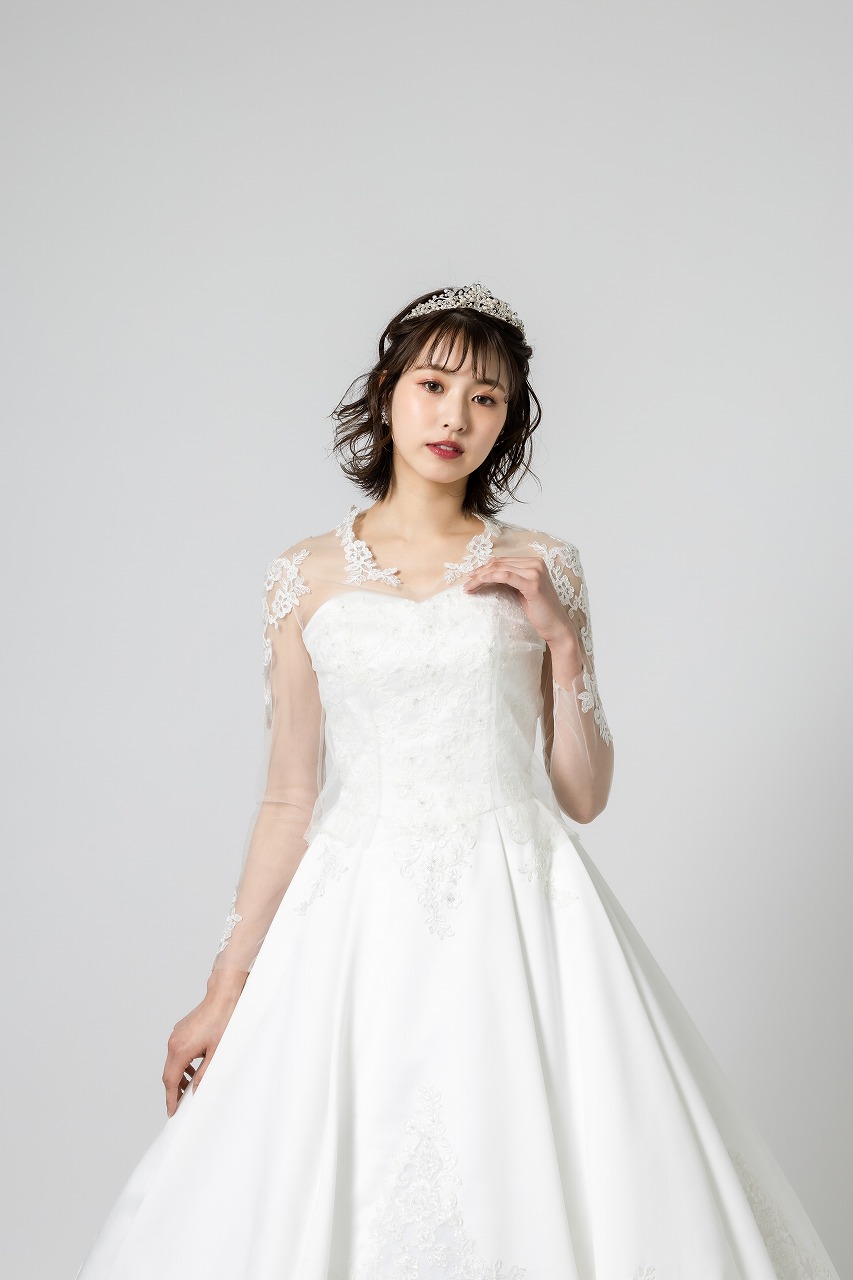 名古屋フォトウェディング,ウェディングドレス,Aライン,レース