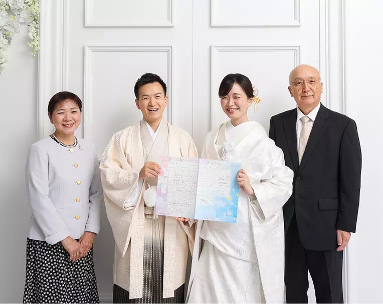 家族との記念写真