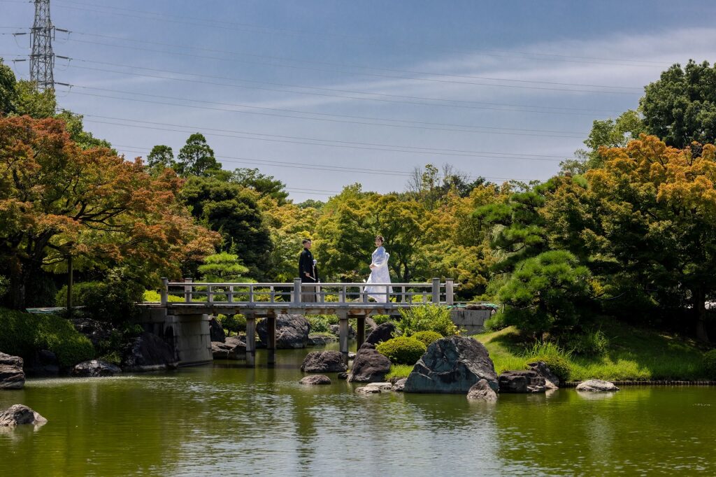 大阪,フォトウェディング,大仙公園,ロケーション撮影,和装,白無垢